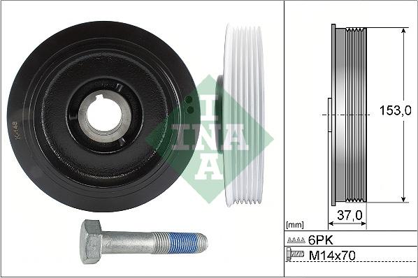 INA 544 0058 20 — Koło pasowe, wał korbowy