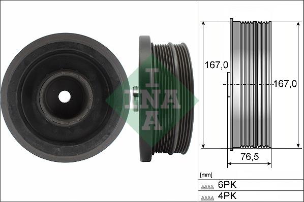 INA 544 0082 10 — Koło pasowe, wał korbowy