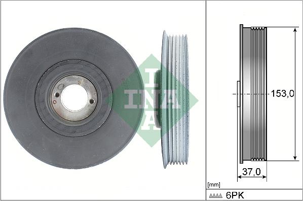 INA 544 0039 10 — Koło pasowe, wał korbowy