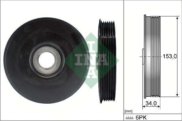 INA 544 0079 10 — Koło pasowe, wał korbowy