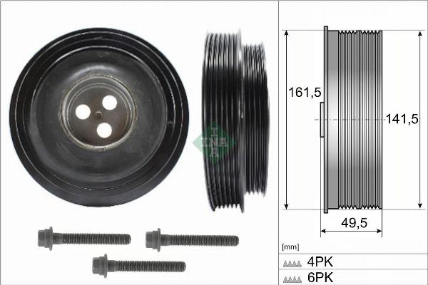 INA 544 0166 20 — Koło pasowe, wał korbowy