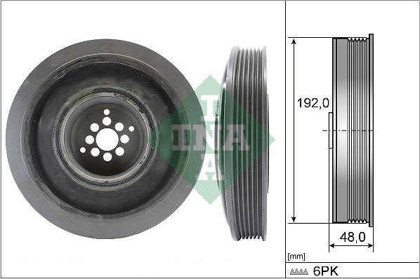 INA 544 0102 10 — Koło pasowe, wał korbowy