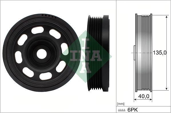 INA 544 0184 10 — Koło pasowe, wał korbowy