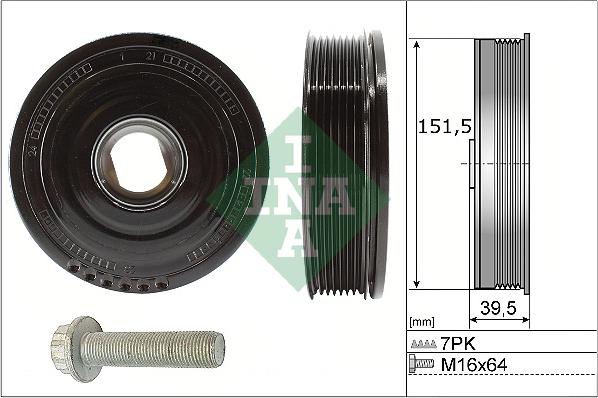 INA 544 0177 20 — Koło pasowe, wał korbowy