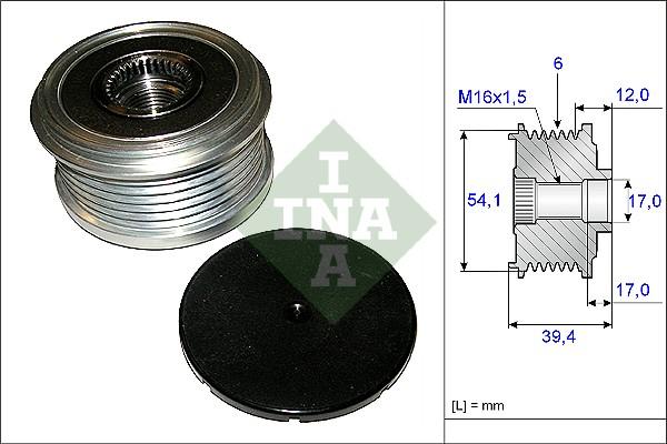 INA 535 0090 10 - KOŁO PASOWE ALTERNATORA FORD 1.4TDCI FIESTA-FUSION