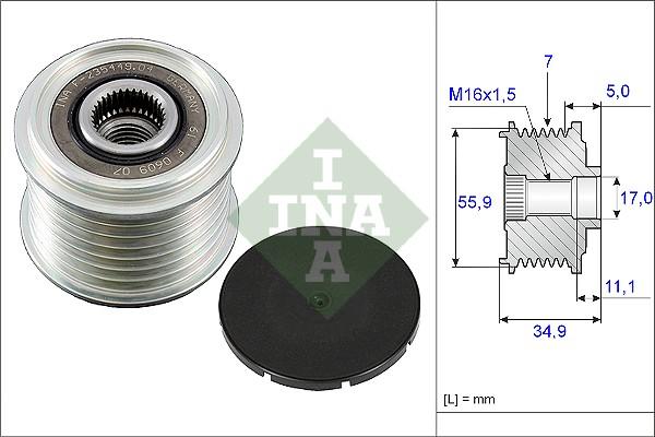INA 535 0083 10 — Koło pasowe, alternator