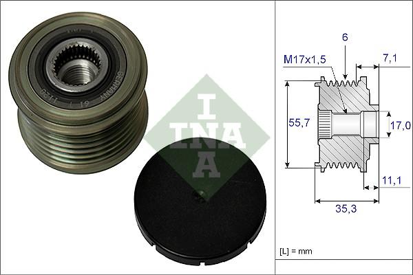 INA 535 0037 10 — Koło pasowe, alternator