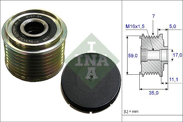INA 535 0159 10 — Koło pasowe, alternator