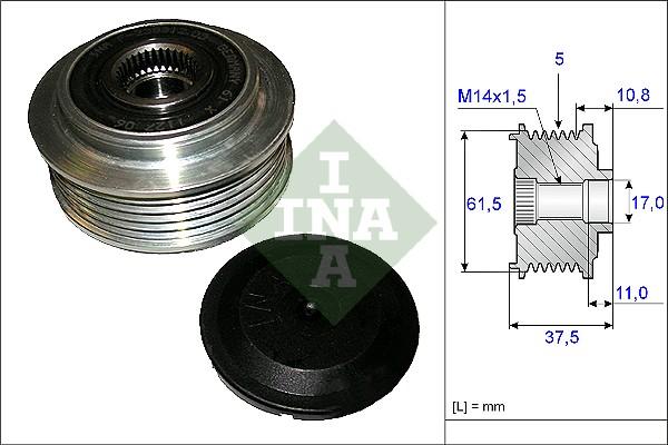 INA 535 0107 10 — Koło pasowe, alternator