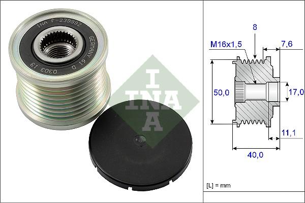 INA 535 0119 10 - Koło pasowe alternatora