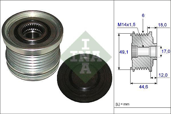 INA 535 0182 10 — Koło pasowe, alternator