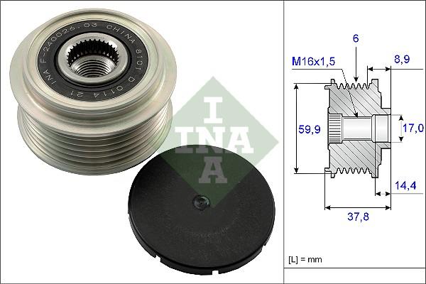 INA 535 0135 10 — Koło pasowe, alternator