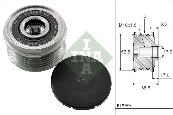 INA 535 0137 10 — Koło pasowe, alternator