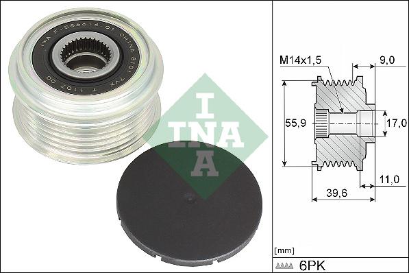 INA 535 0340 10 — Koło pasowe, alternator