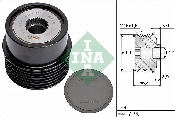 INA 535 0354 10 — Koło pasowe, alternator