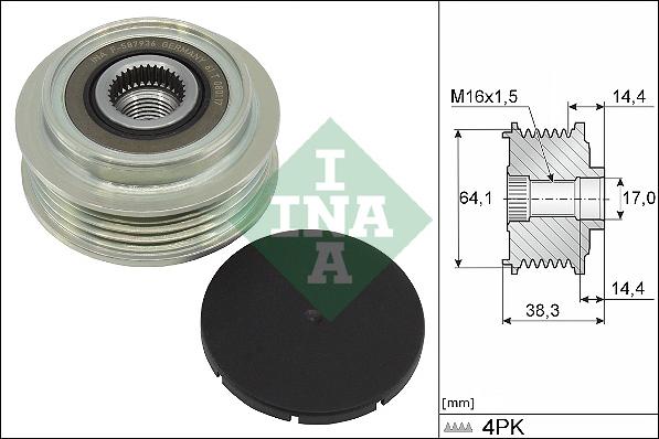 INA 535 0350 10 — Koło pasowe, alternator