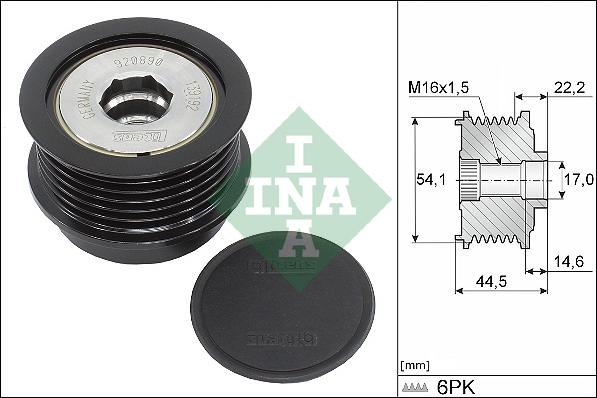 INA 535 0352 10 — Koło pasowe, alternator