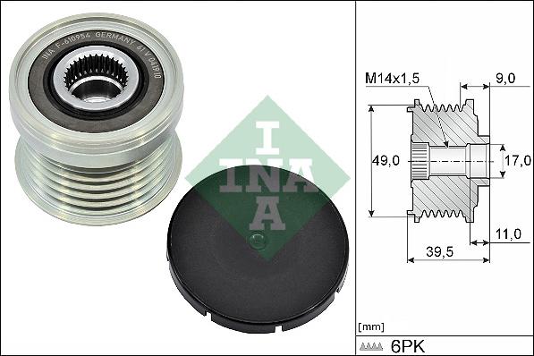 INA 535 0361 10 — Koło pasowe, alternator
