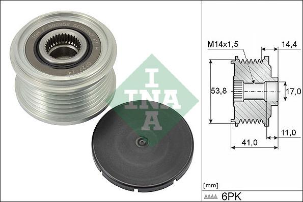 INA 535 0304 10 — Koło pasowe, alternator