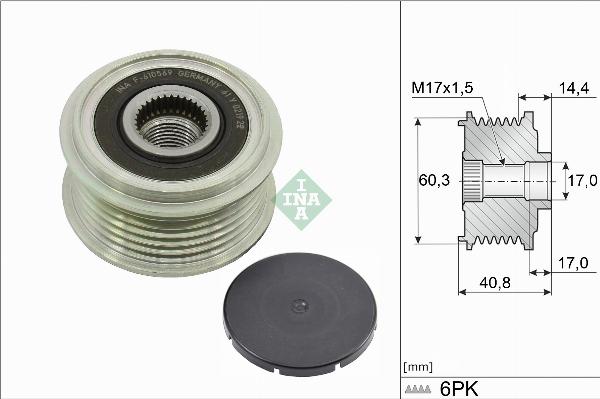 INA 535 0374 10 - Koło pasowe alternatora