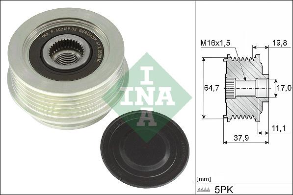 INA 535 0370 10 — Koło pasowe, alternator