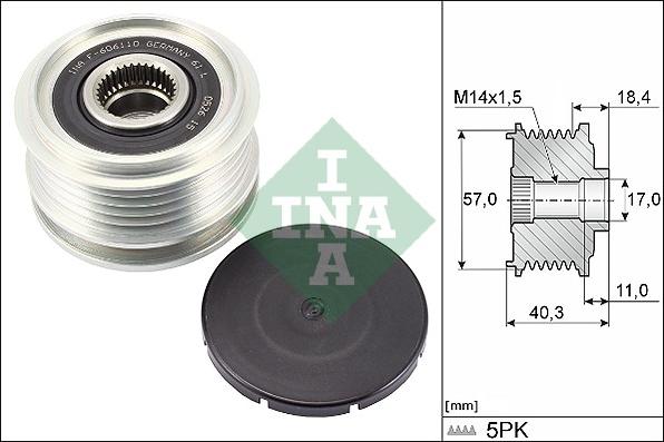 INA 535 0295 10 — Koło pasowe, alternator