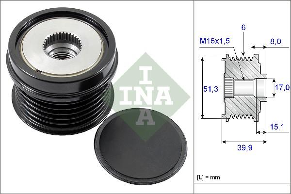 INA 535 0252 10 - KOŁO PASOWE ALTERNATORA FORD 1.6 ECOBOOST