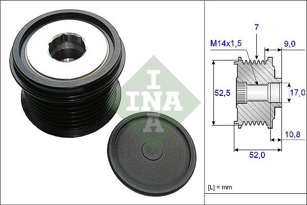 INA 535 0209 10 — Koło pasowe, alternator