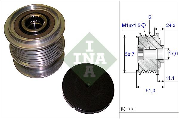 INA 535 0200 10 — Koło pasowe, alternator