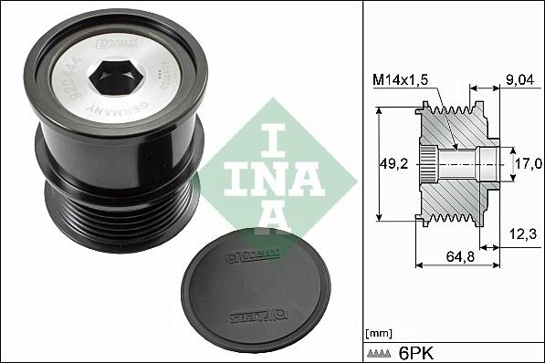 INA 535 0284 10 — Koło pasowe, alternator
