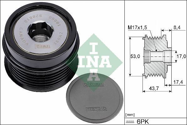 INA 535 0281 10 — Koło pasowe, alternator