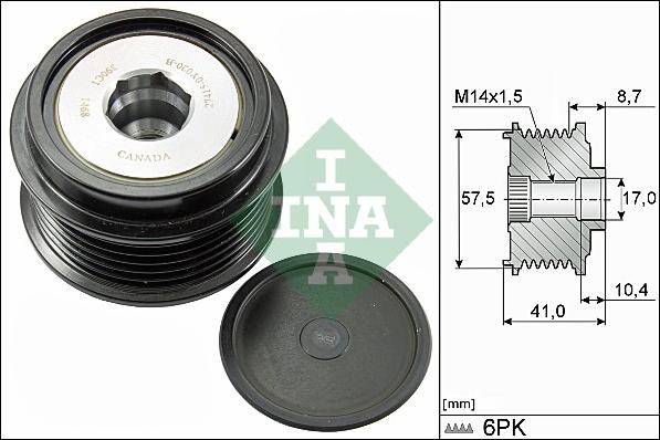 INA 535 0282 10 — Koło pasowe, alternator