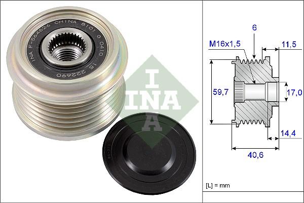 INA 535 0227 10 — Koło pasowe, alternator