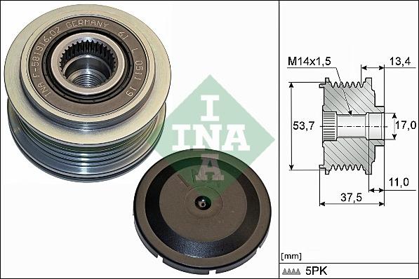 INA 535 0278 10 — Koło pasowe, alternator