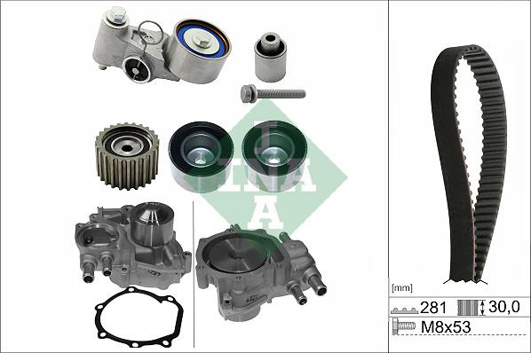 INA 530 0563 30 - ZESTAW ROZRZĄDU SUBARU 2.0-2.5 IMPREZA-FORESTER Z POMPĄ