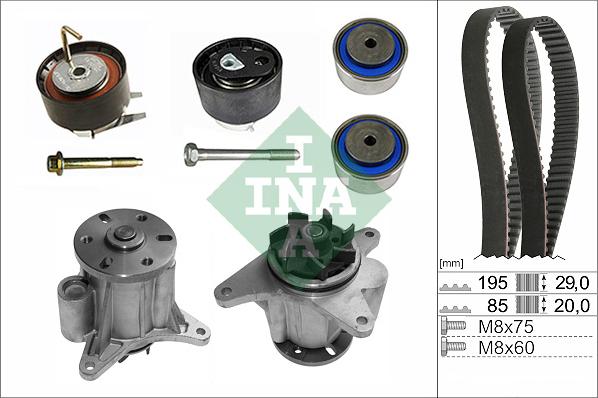INA 530 0764 31 - ZESTAW ROZRZĄDU LAND ROVER 2.7TD KPL. Z POMPĄ