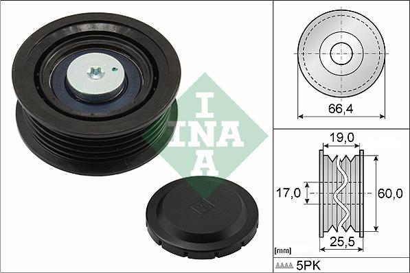INA 532 0642 10 — Rolka kierunkowa / prowadząca, pasek klinowy zębaty