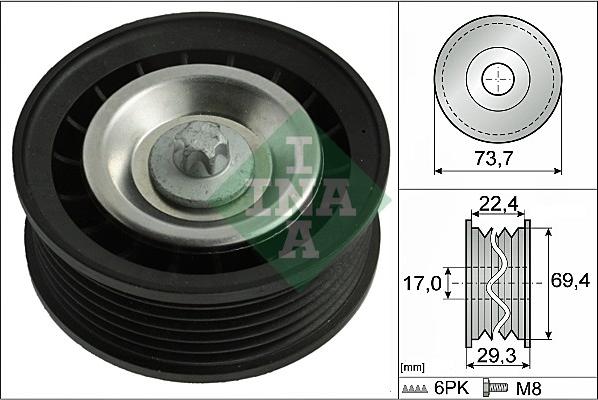 INA 532 0784 10 — Rolka kierunkowa / prowadząca, pasek klinowy zębaty