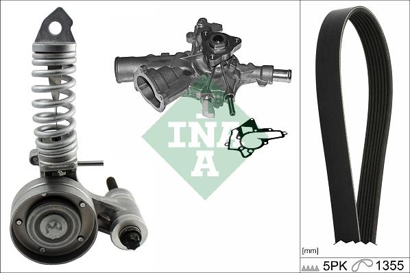 INA 529 0297 31 - ZESTAW PASKA WIELOROWK. OPEL 1.0-1.4 Z POMPĄ WODY