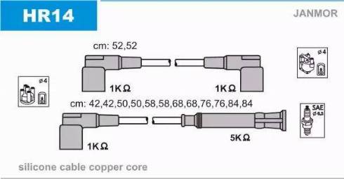 Janmor HR14 - KABLE WYS.NAP.BMW 7 E32 5.0 87-94   -SC-