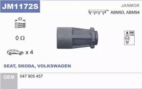 Janmor JM1172S - FAJKA SWIECY ZAPL.SKODA OCTAVIA 1.4 16V
