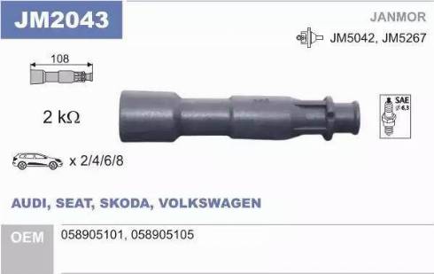 Janmor JM2043 - FAJKA SWIECY ZAPL.AUDI.VW 1.8 2.7
