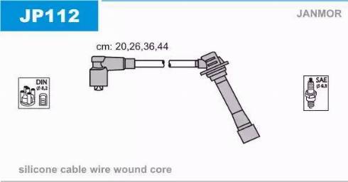 Janmor JP112 - KABLE WYS.NAP.MAZDA MX5 16V 1.6I 89--SI-