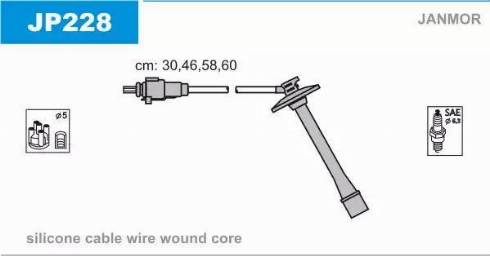 Janmor JP228 - KABLE WYS.NAP.AVENSIS 2.0I 16V 97-