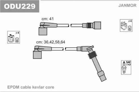 Janmor ODU229 - KABLE WYS.NAP.ASTRA 1.4I 16V 92-    -EP-