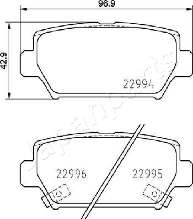 Japanparts PP-516AF — Zestaw klocków hamulcowych, hamulce tarczowe