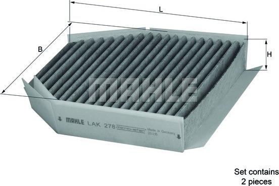 KNECHT LAK 278/S — Filtr kabinowy