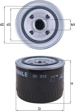 KNECHT OC 312 — Filtr oleju