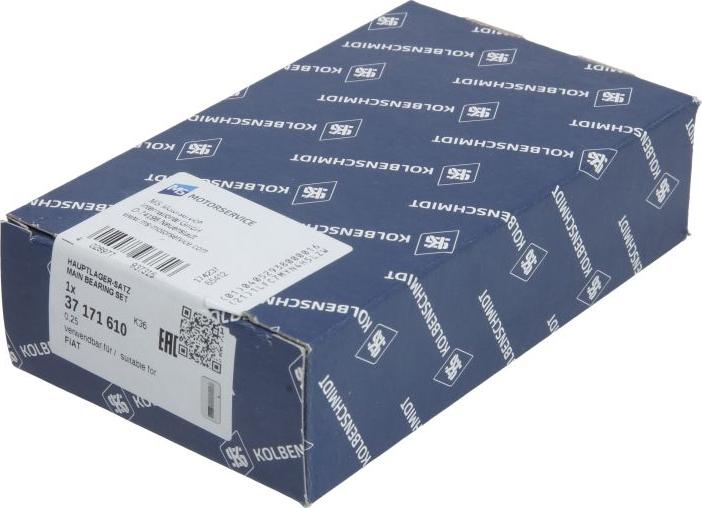 Kolbenschmidt 37171610 — Zestaw łożysk wału korbowego