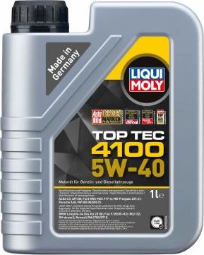 Liqui Moly 9510 - OLEJ LIQUI MOLY 5W40 1L TOP TEC 4100 - DPF-FAP - 502.00 505.00 505.01 - 229.31 - LL-04 - WSS-M2C 917-A